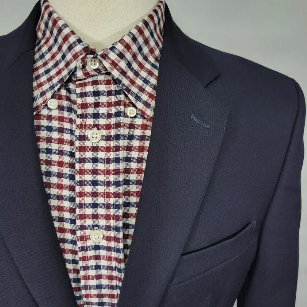 Joseph‎ Feiss Men's Sport Coat Blazer Two Button Navy Blue Twill Classic Fit 37R
